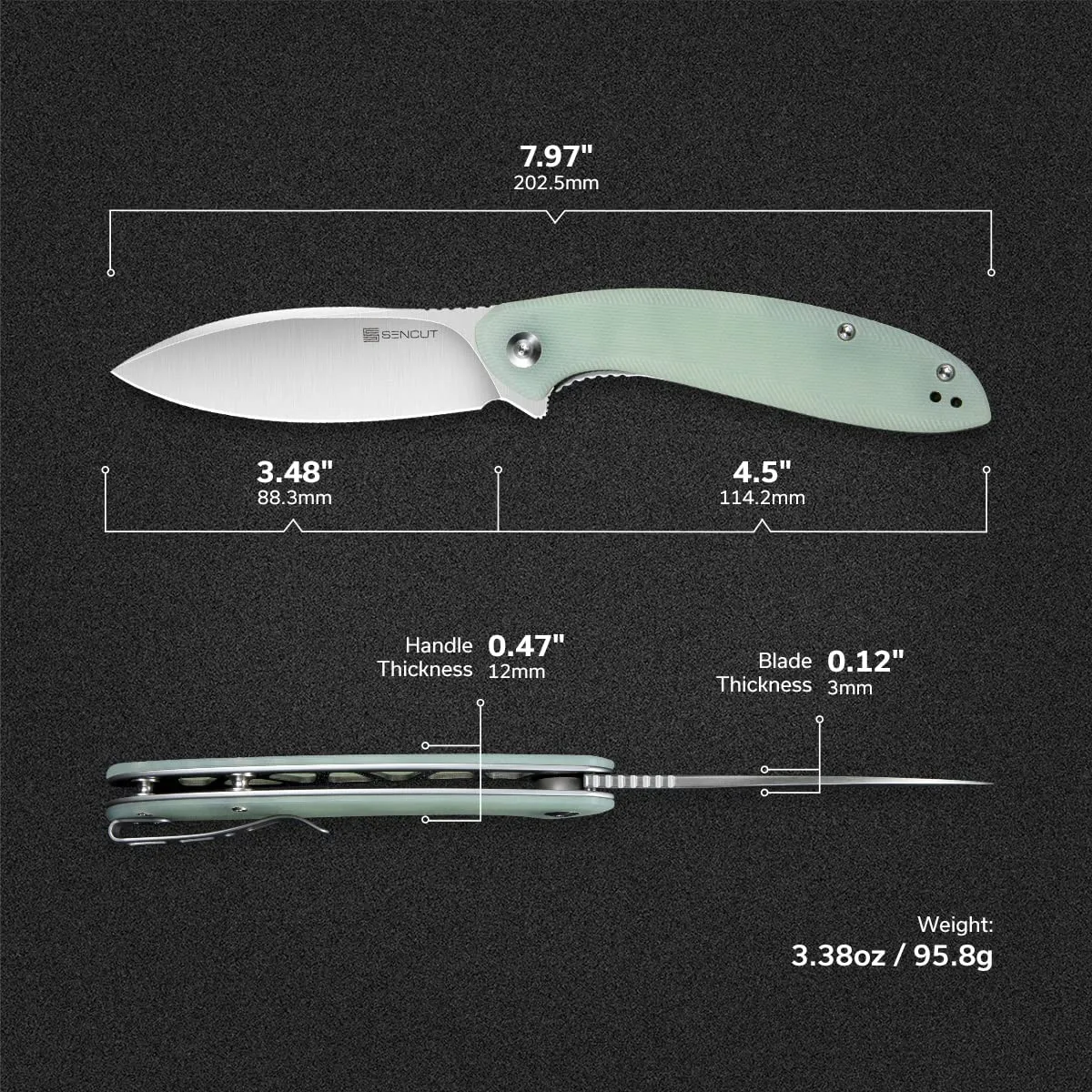 SENCUT San Angelo S21003-2 Klappmesser natural Drop-Point