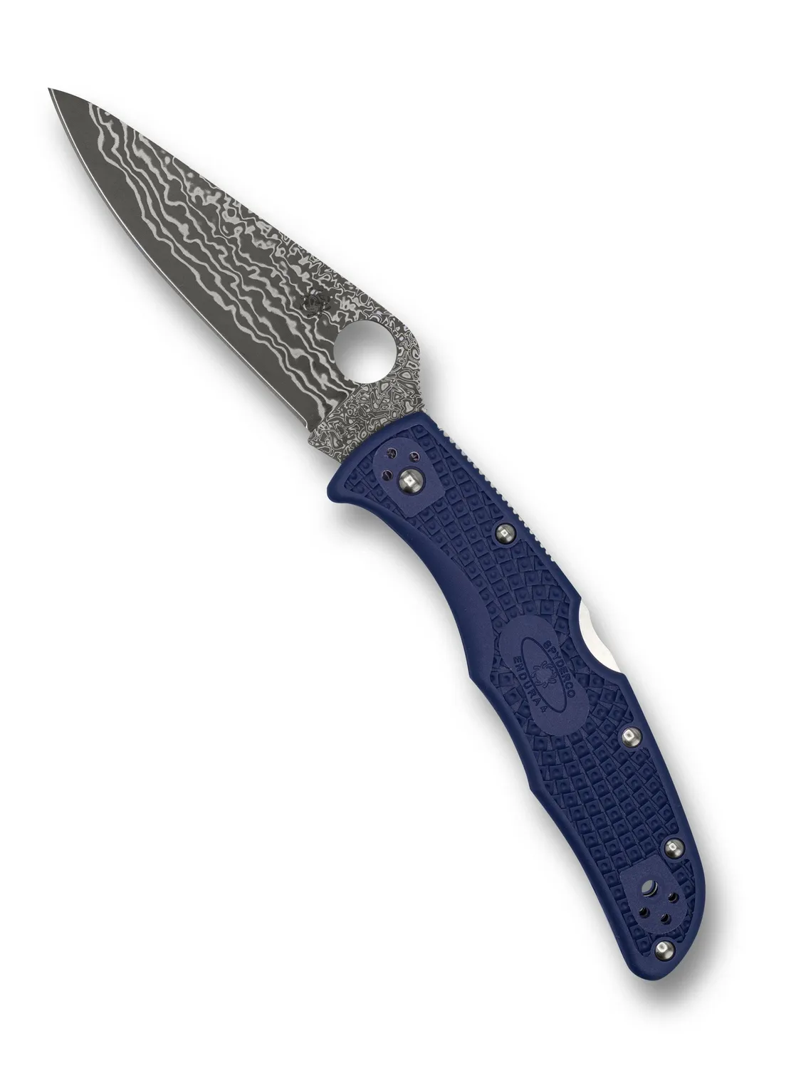 Spyderco Endura 4 Klappmesser Damast Blau FRN