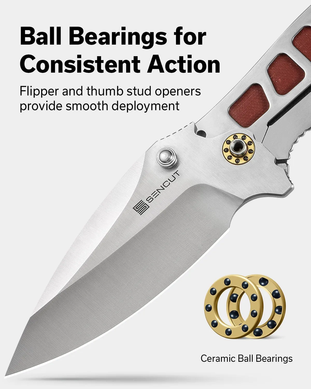 SENCUT Hyrax S23097-3 Taschenmesser Ivory-Rot 9Cr18MoV