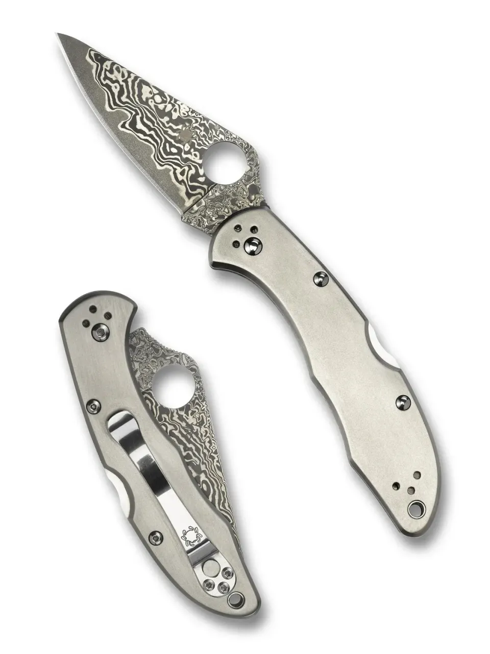 Spyderco Delica 4 Titanium Damascus Taschenmesser