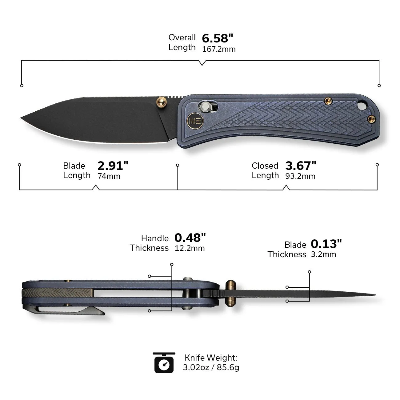 WeKnife Bougie Banter WE24009-1 Klappmesser Titan Blau