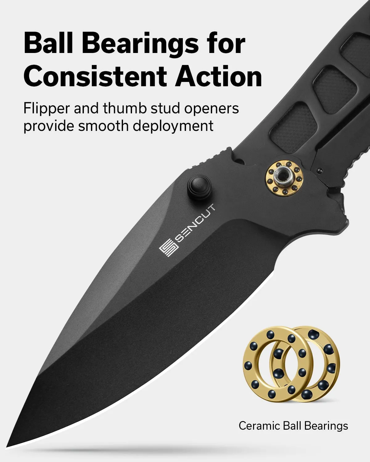 SENCUT Hyrax S23097-1 Klappmesser Schwarz 9Cr18MoV