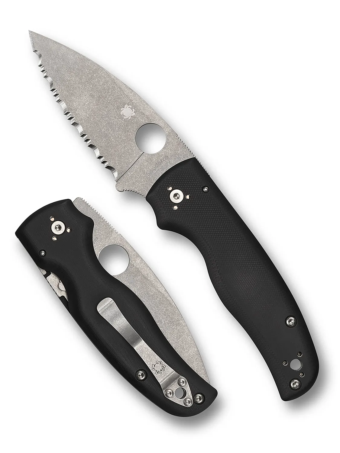 Spyderco Shaman Klappmesser S30V glatt stonewashed
