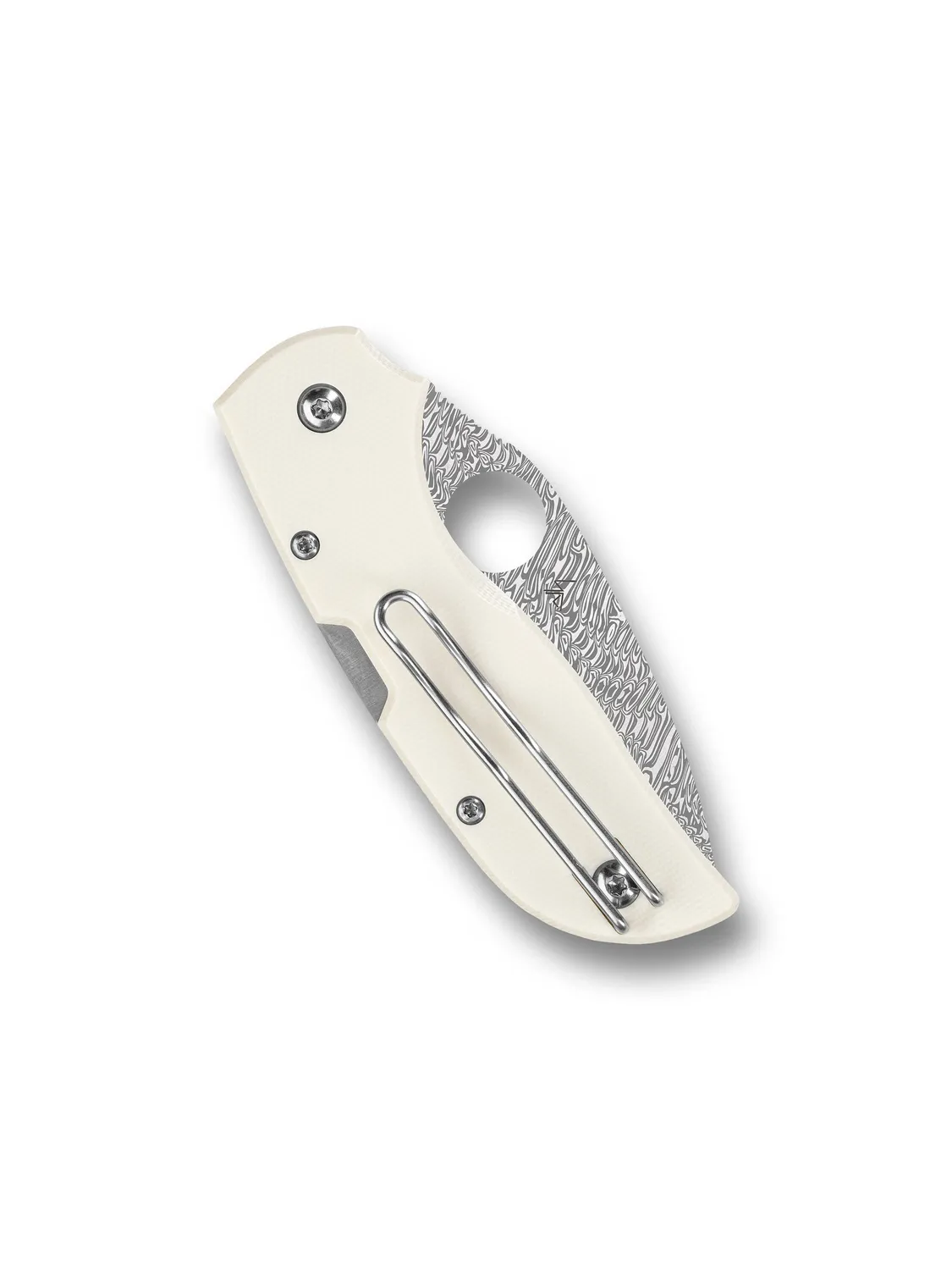 Spyderco Chaparral Ivory G-10 Taschenmesser Damasteel