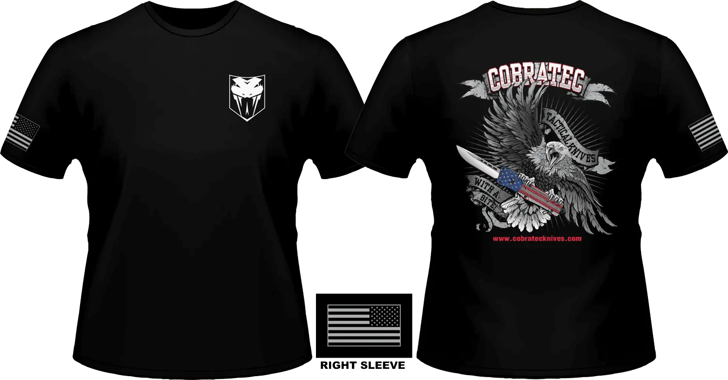 CobraTec Eagle T-Shirt schwarz Baumwolle
