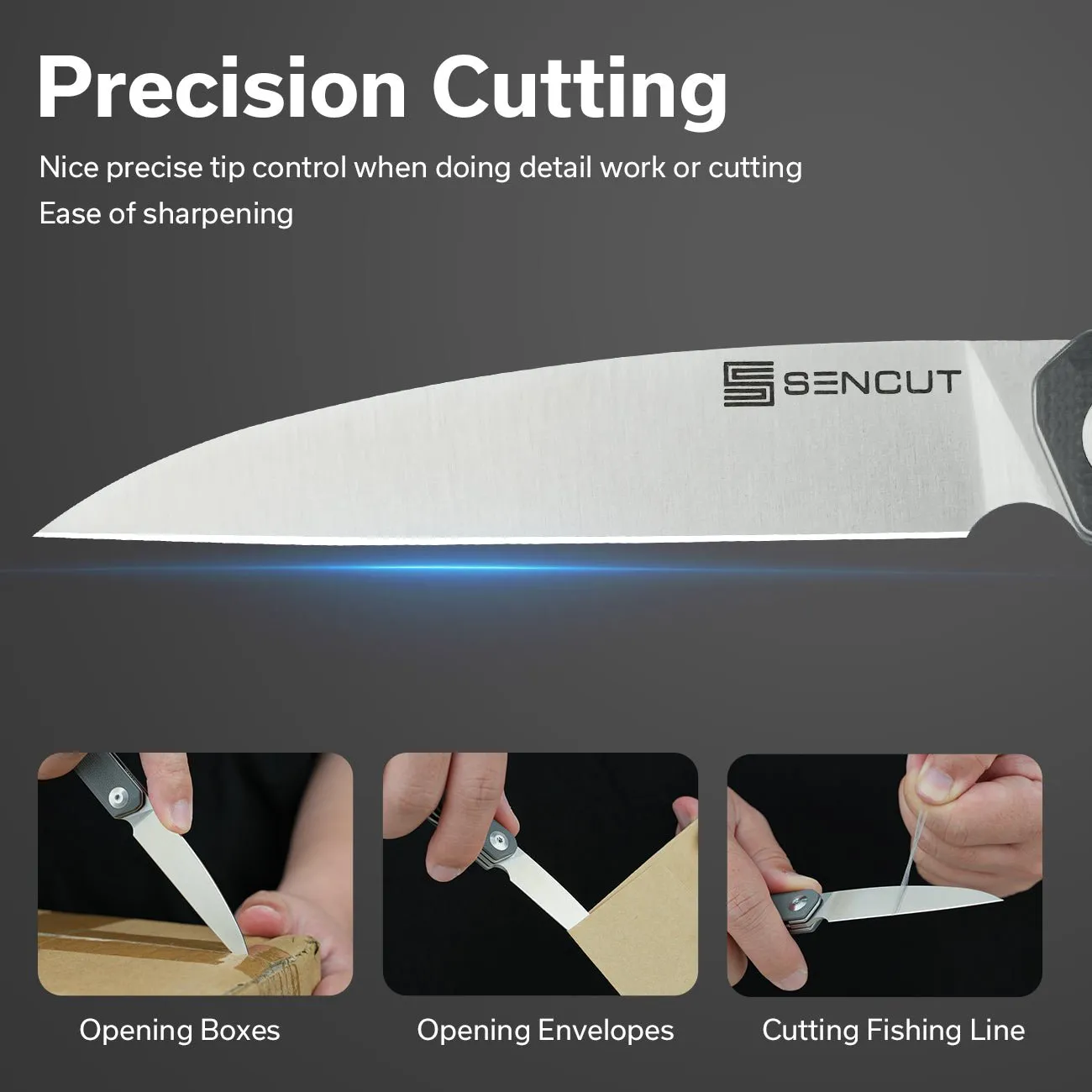 SENCUT Jubil S20029-3 Klappmesser grau Wharncliffe