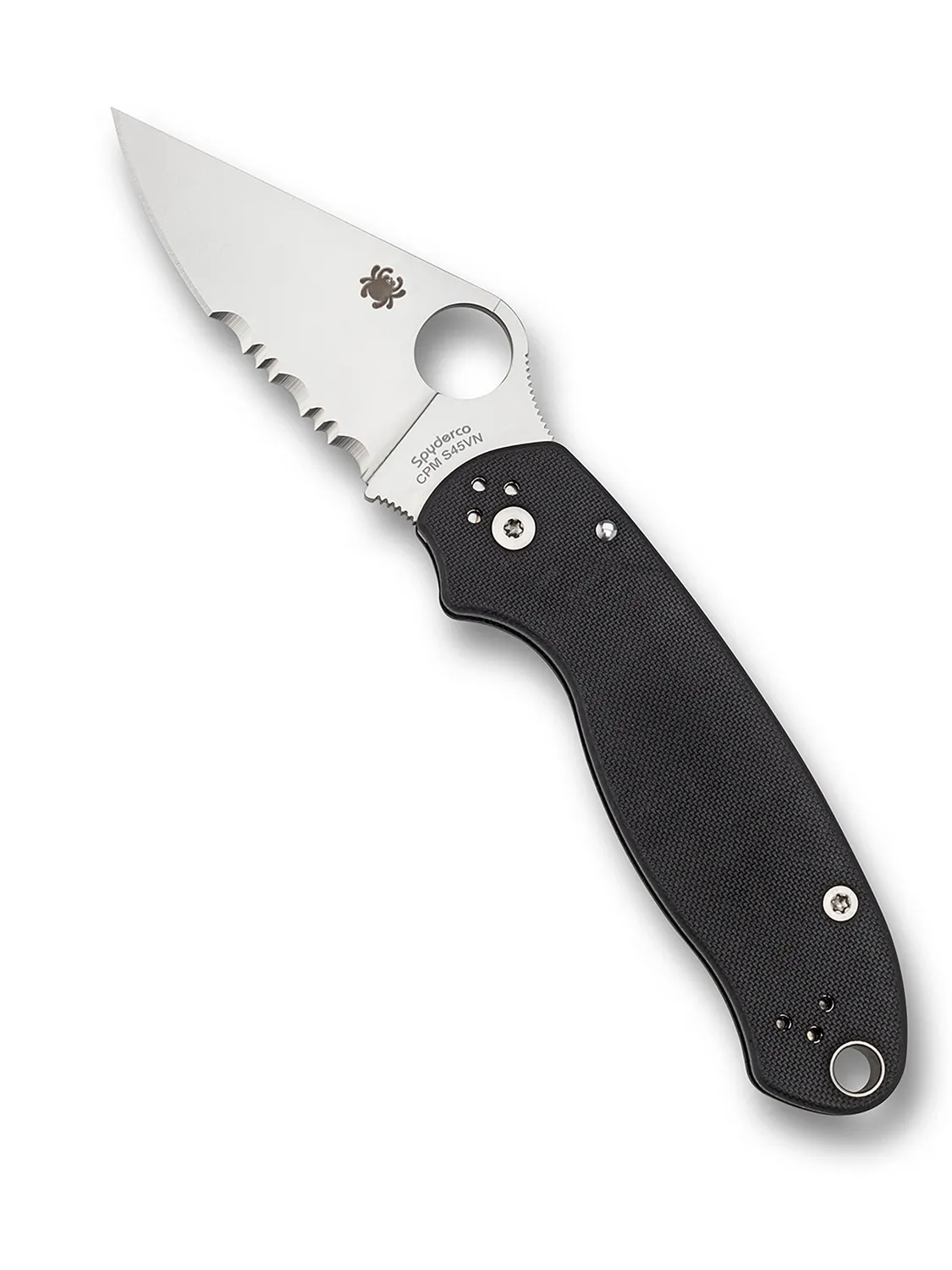 Spyderco Para 3 Klappmesser Schwarz S45VN Glatt