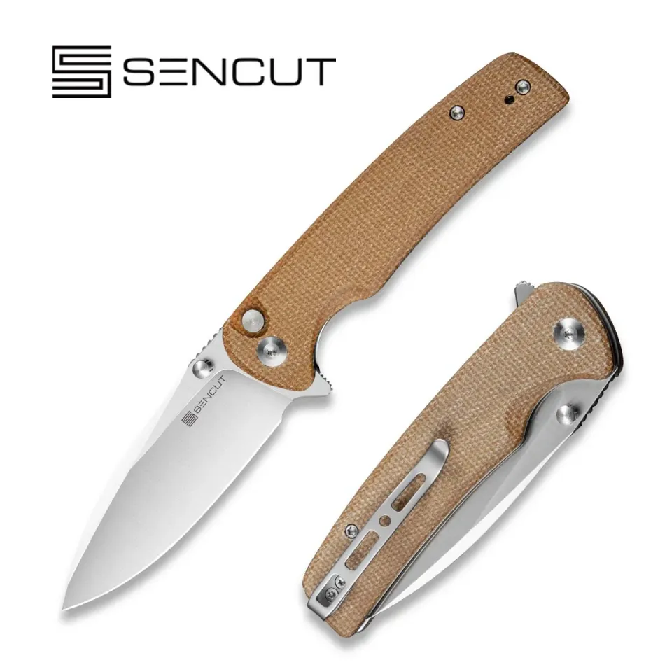 SENCUT Sachse S21007-3 Taschenmesser Braun Button Lock