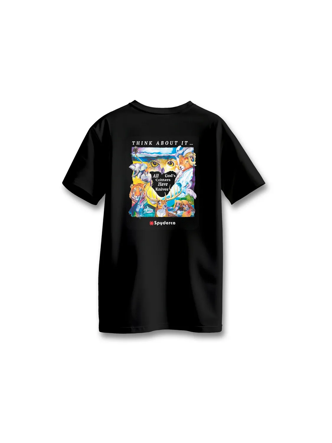 Spyderco Critter T-Shirt Schwarz Baumwolle S-4XL
