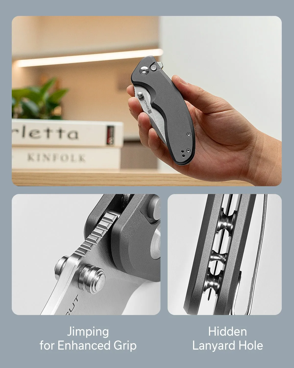 SENCUT Cybrix S23098A-2 Taschenmesser Grau Button Lock