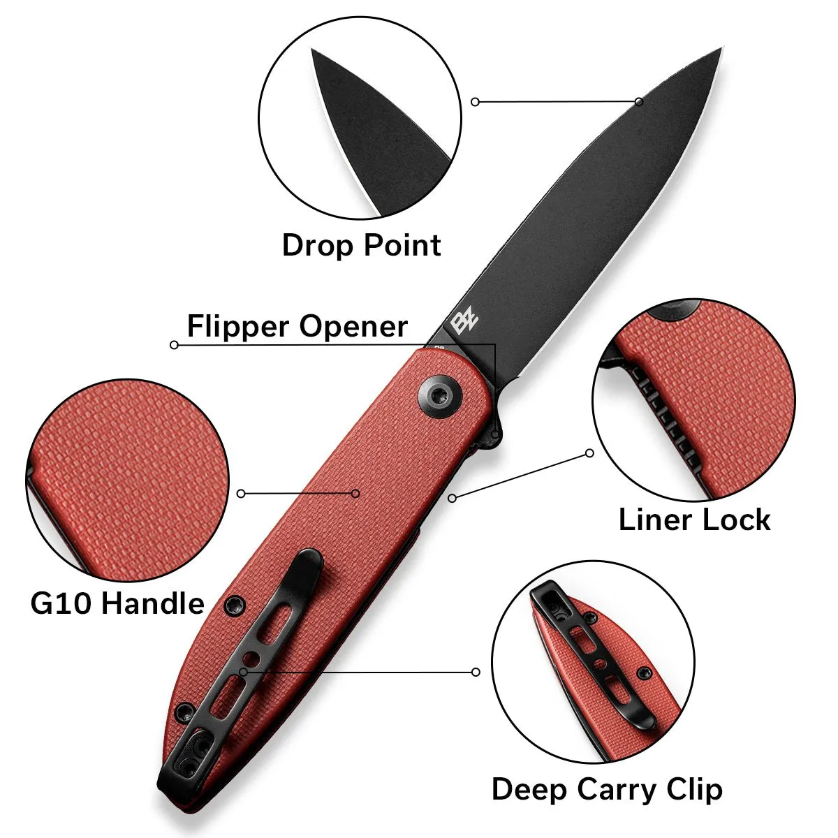 SENCUT Bocll II S22019-3 Klappmesser G10 bordeaux