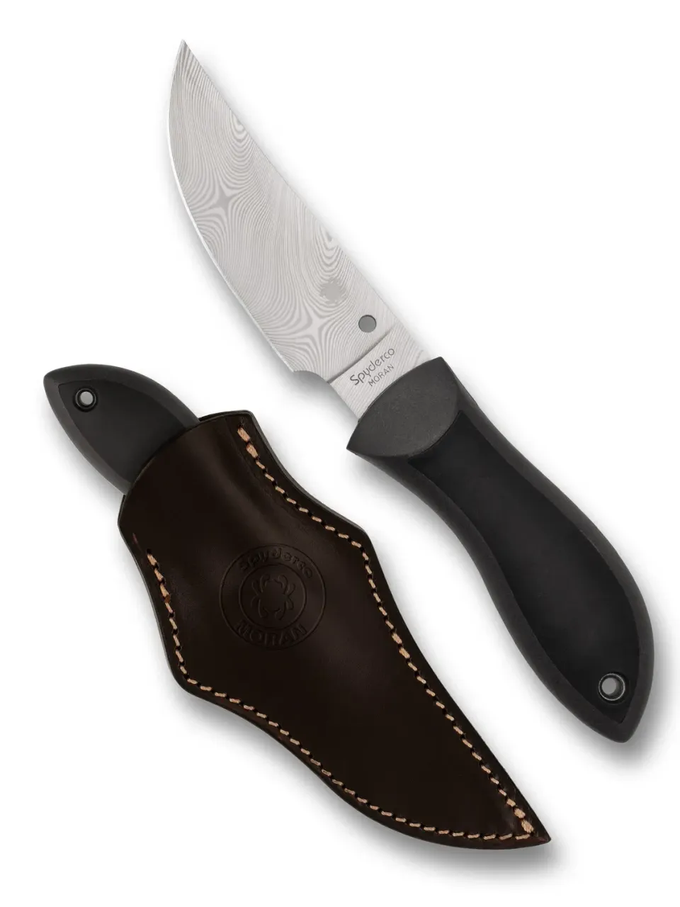 Spyderco Moran Upswept Fixed Blade Damasteel grau Sprint Run