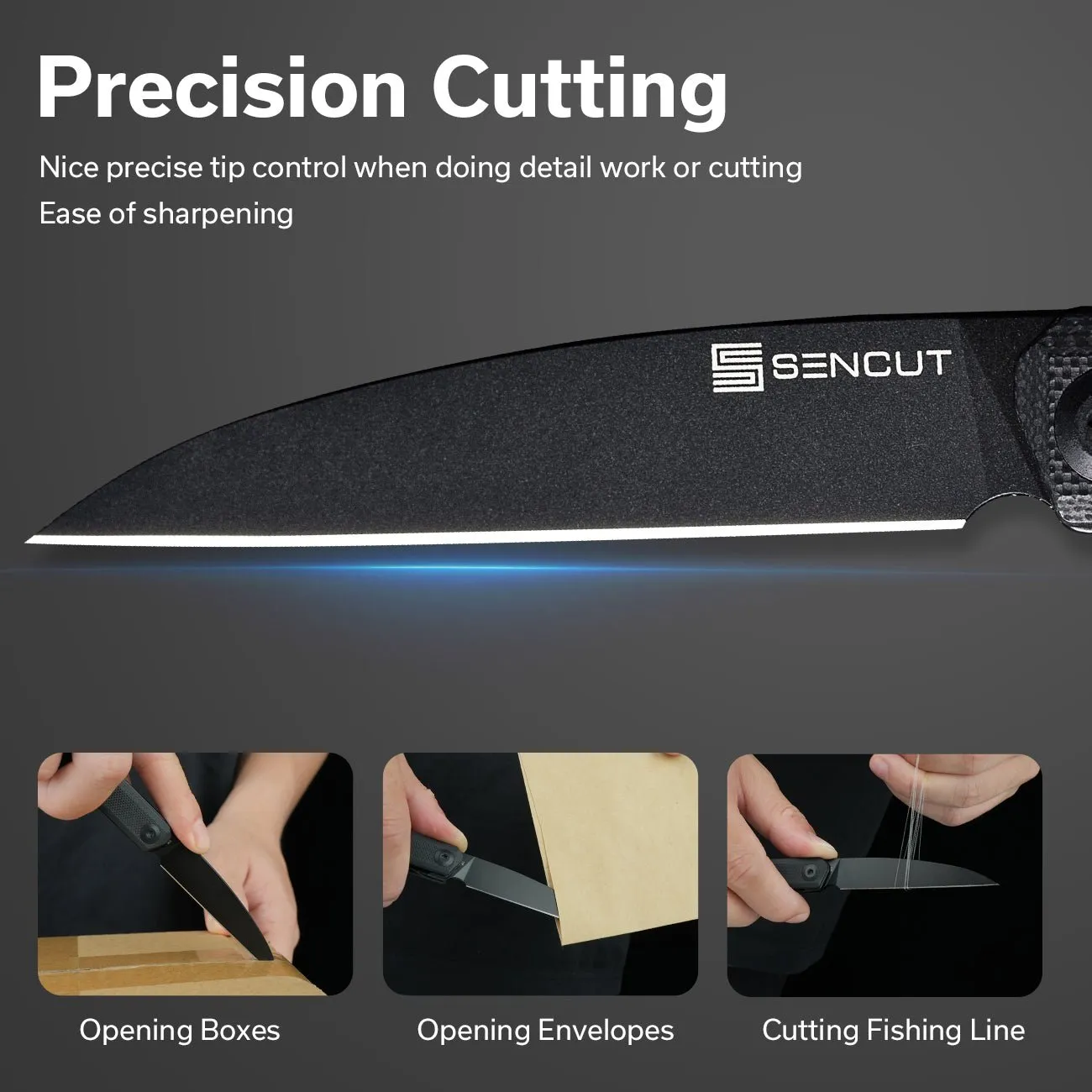 SENCUT Jubil S20029-2 Taschenmesser Schwarz Wharncliffe
