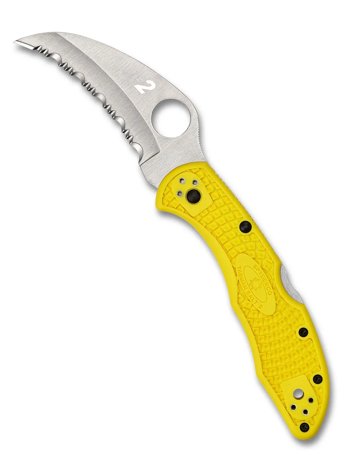 Spyderco Tasman Salt 2 Hawkbill-Taschenmesser H-2 Gelb