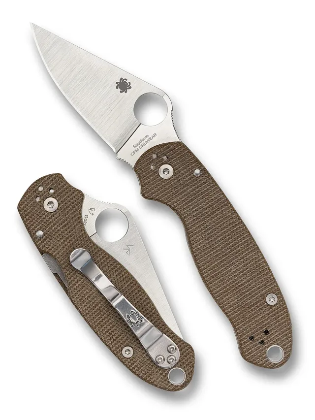 Spyderco Para 3 Taschenmesser Brown Micarta Cru-Wear