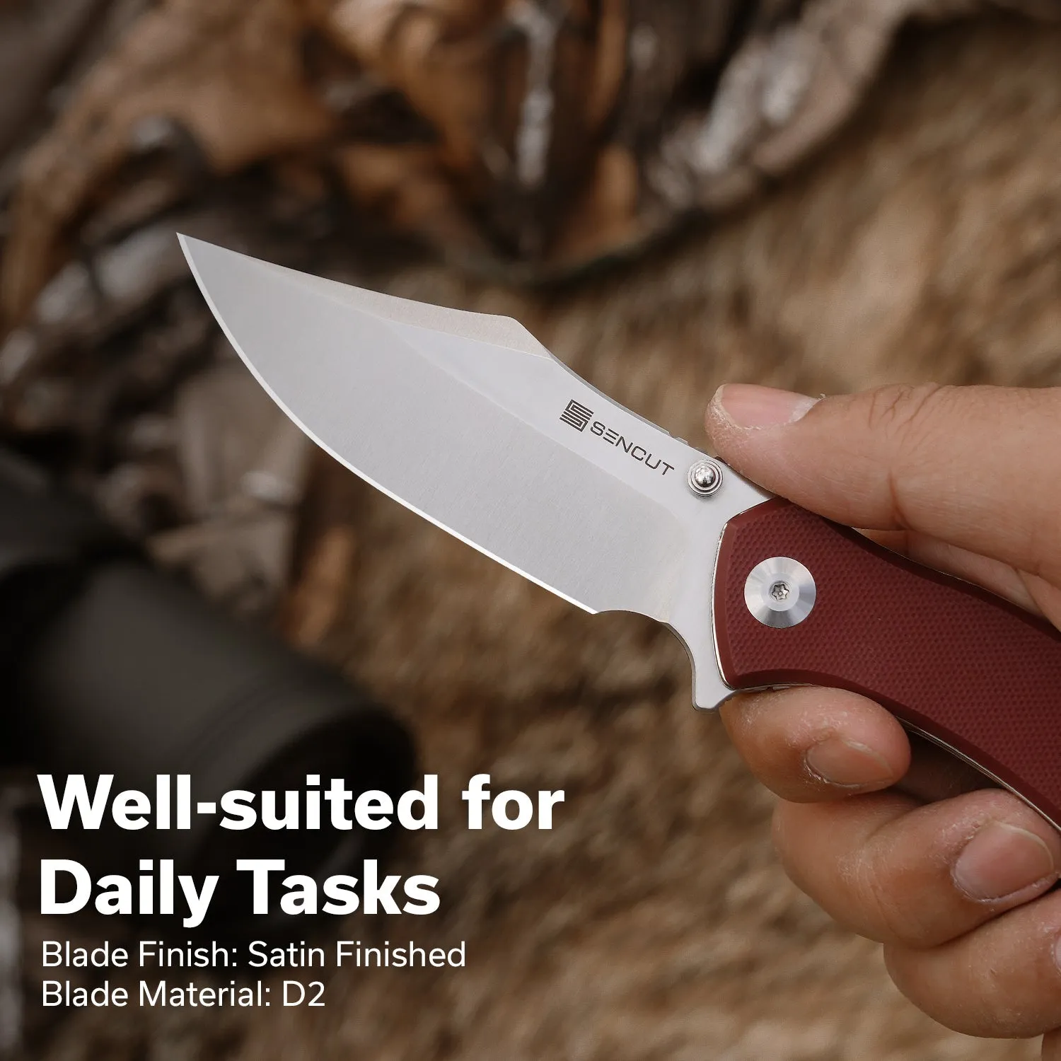 SENCUT Tauron S25060-2 Klappmesser burgundy D2