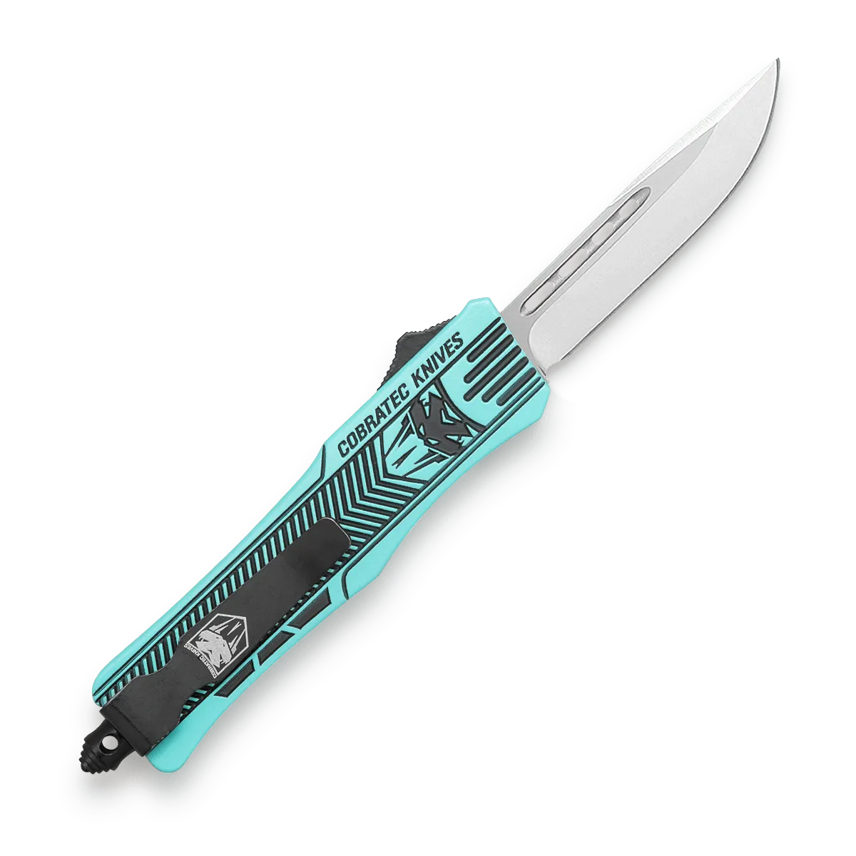 CobraTec Medium CTK-1 Mint Blue OTF-Messer D2 Cerakote