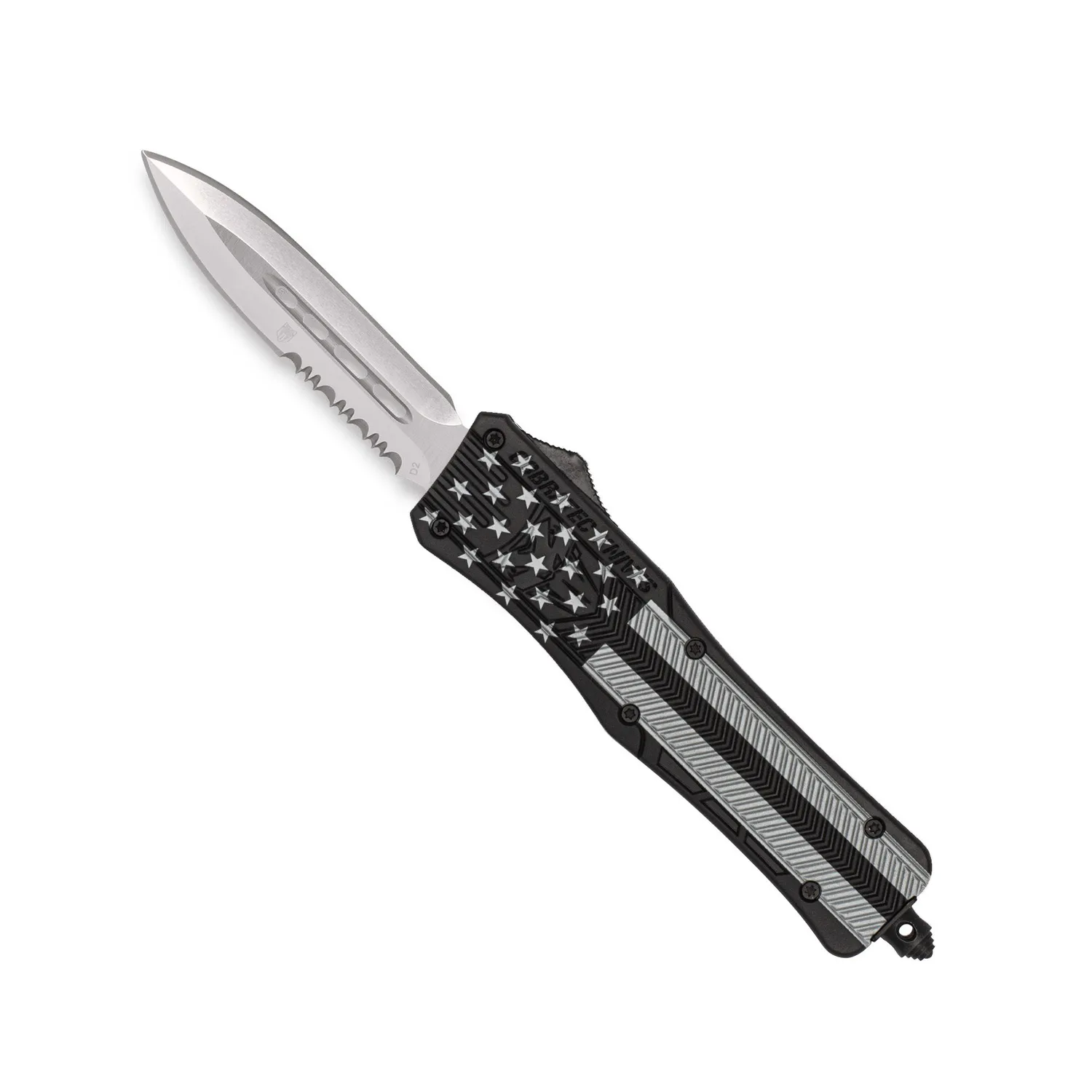 CobraTec CTK-1 OTF-Messer Medium Blackout Flag D2