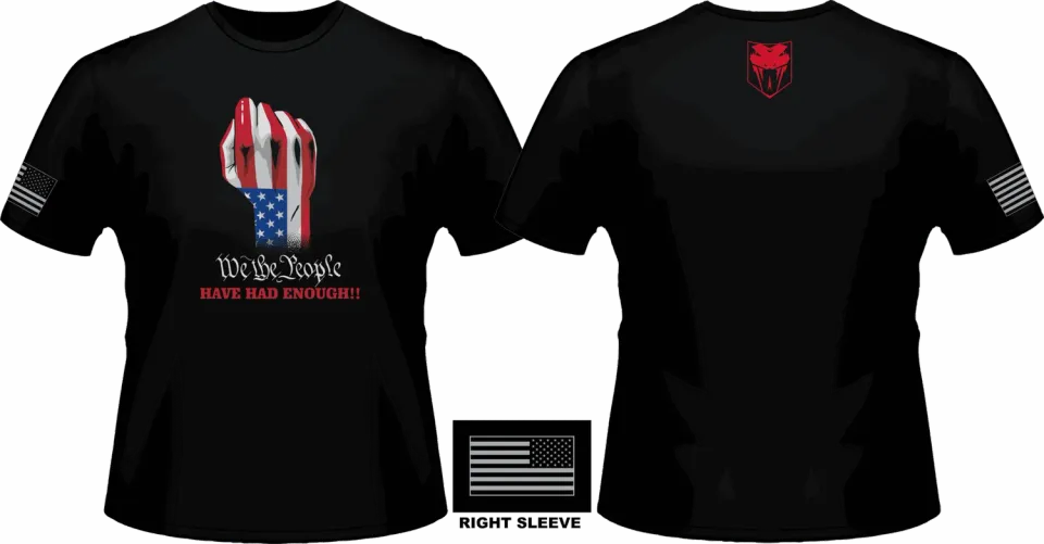 CobraTec We The People T-Shirt schwarz Baumwolle
