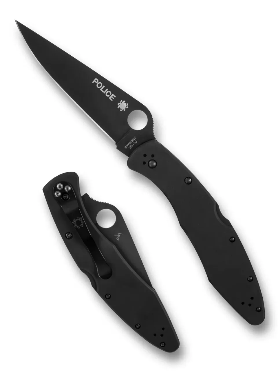 Spyderco Police Model Taschenmesser VG-10 Schwarz Edelstahl