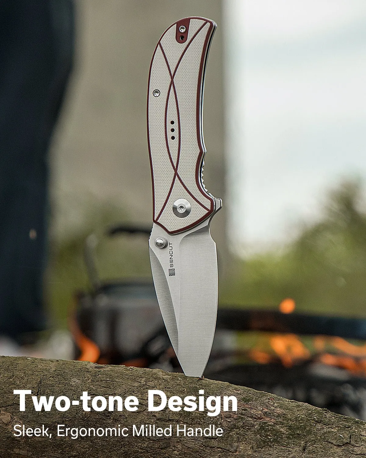 SENCUT Hyrax S23097-3 Taschenmesser Ivory-Rot 9Cr18MoV