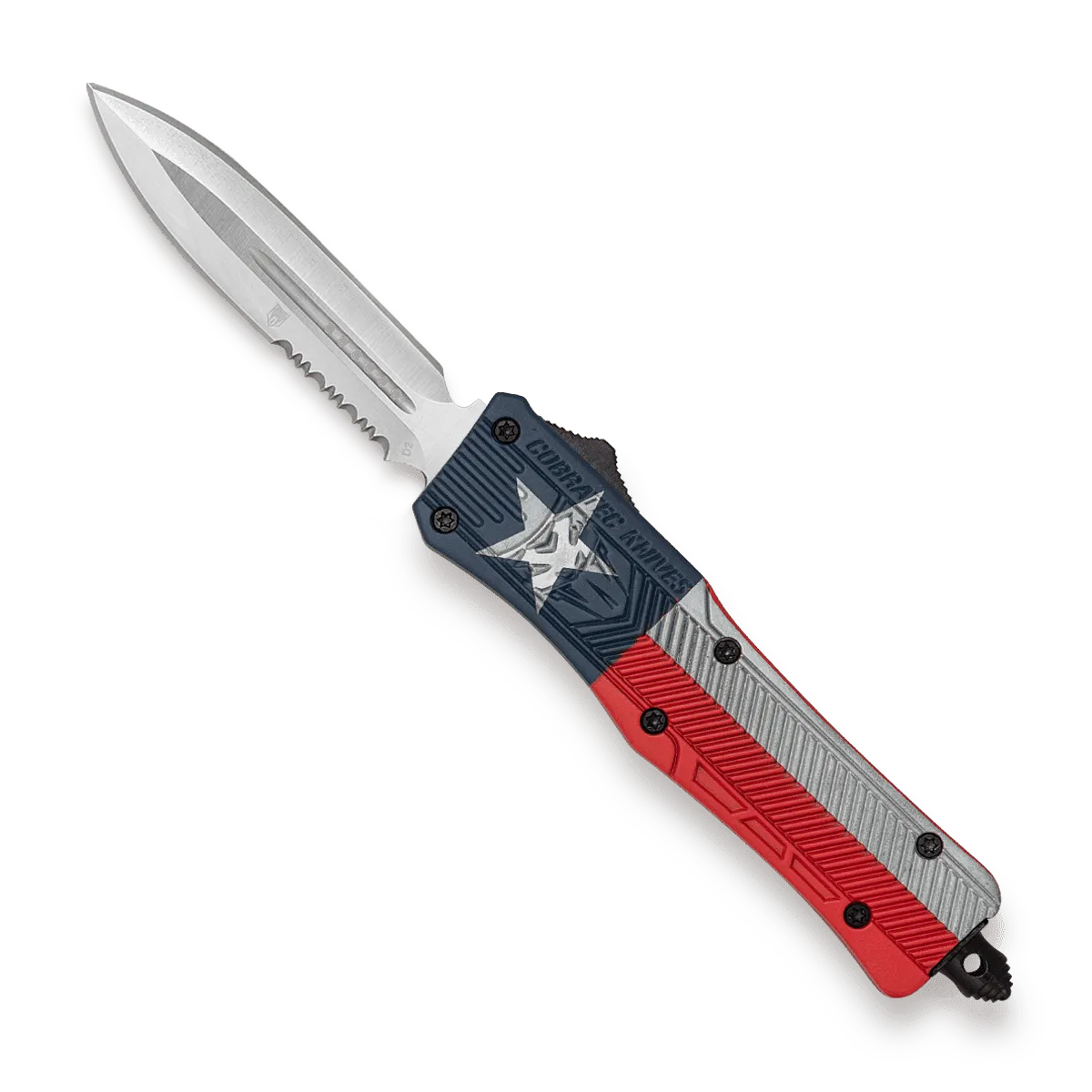 CobraTec CTK-1 Large OTF-Messer Texas Flag D2
