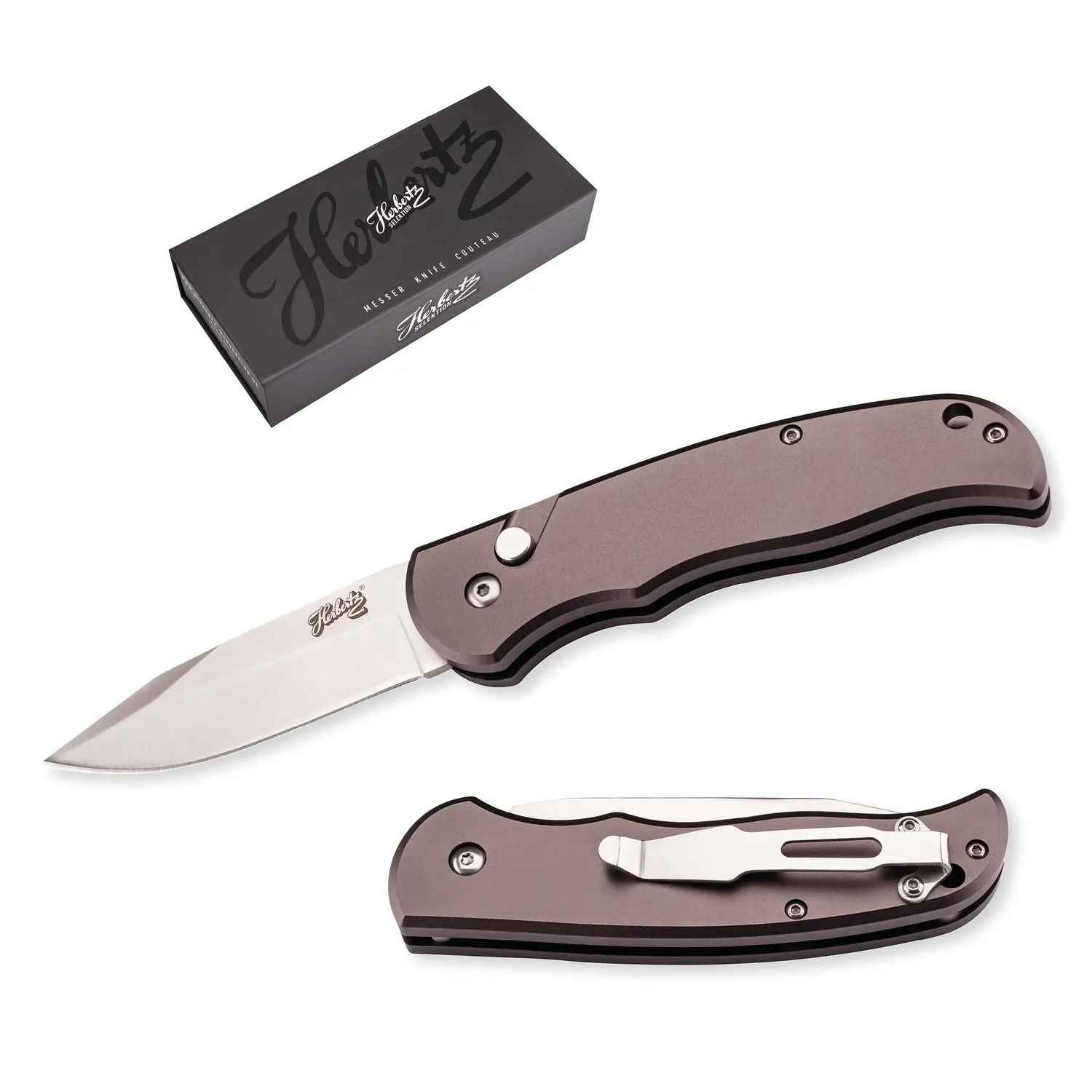 Herbertz Selektion Taschenmesser Alu 8 cm Button-Lock