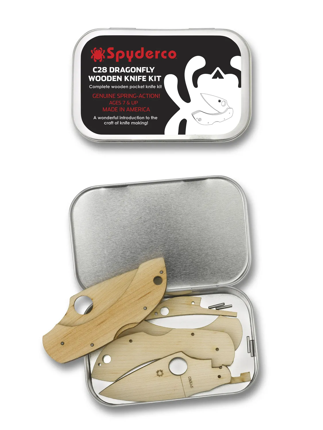 Spyderco Dragonfly Holzbausatz Klappmesser Ahorn f. Kinder