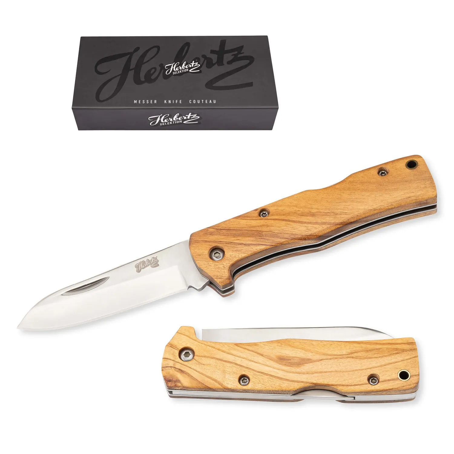 Herbertz Selektion Taschenmesser Olivenholz 6,9 cm rostfrei