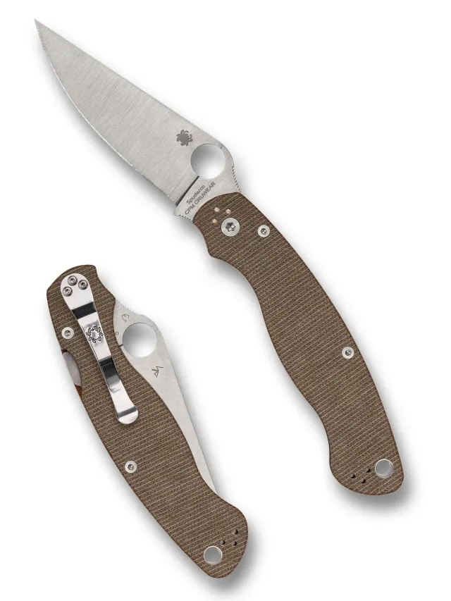 Spyderco Military 2 Taschenmesser Braun Micarta Cru-Wear