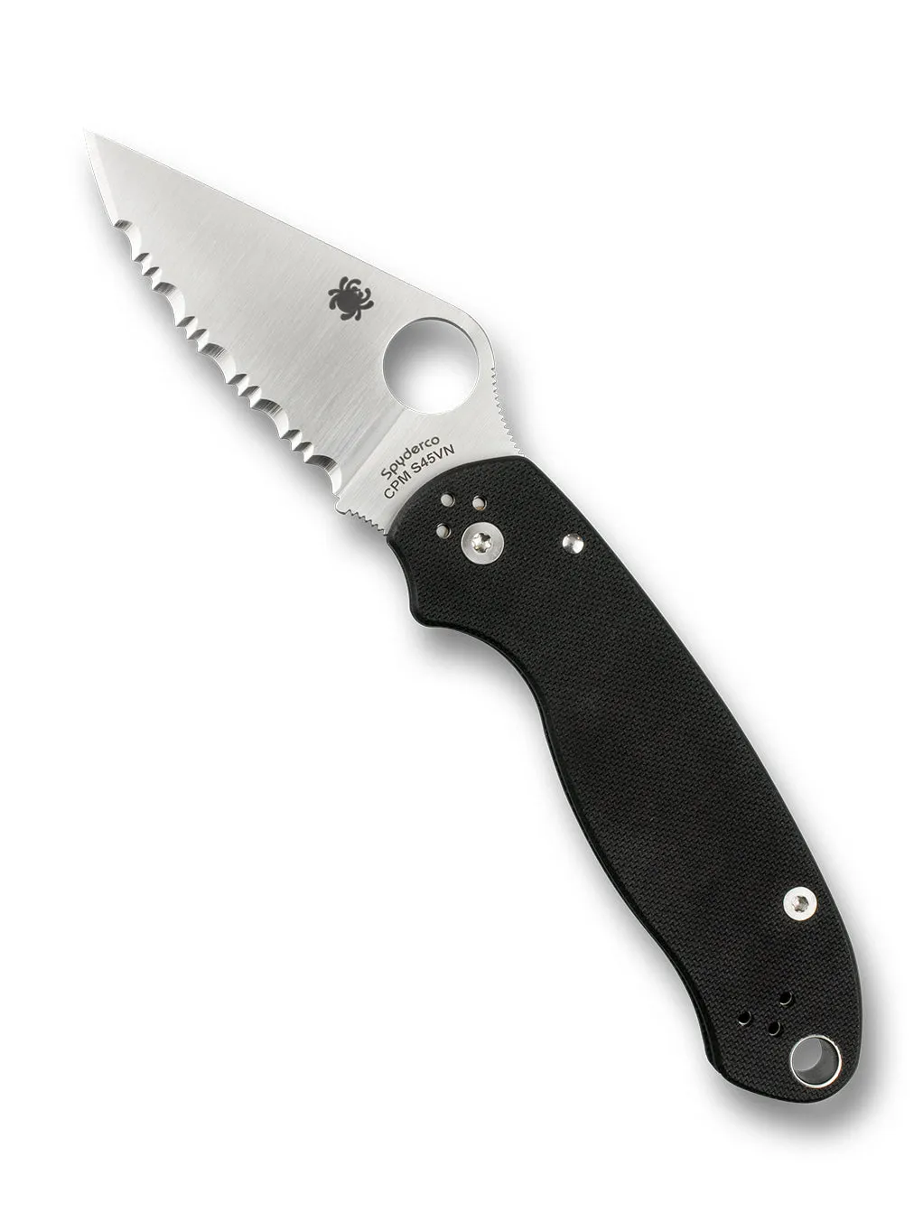 Spyderco Para 3 Klappmesser Schwarz S45VN Glatt