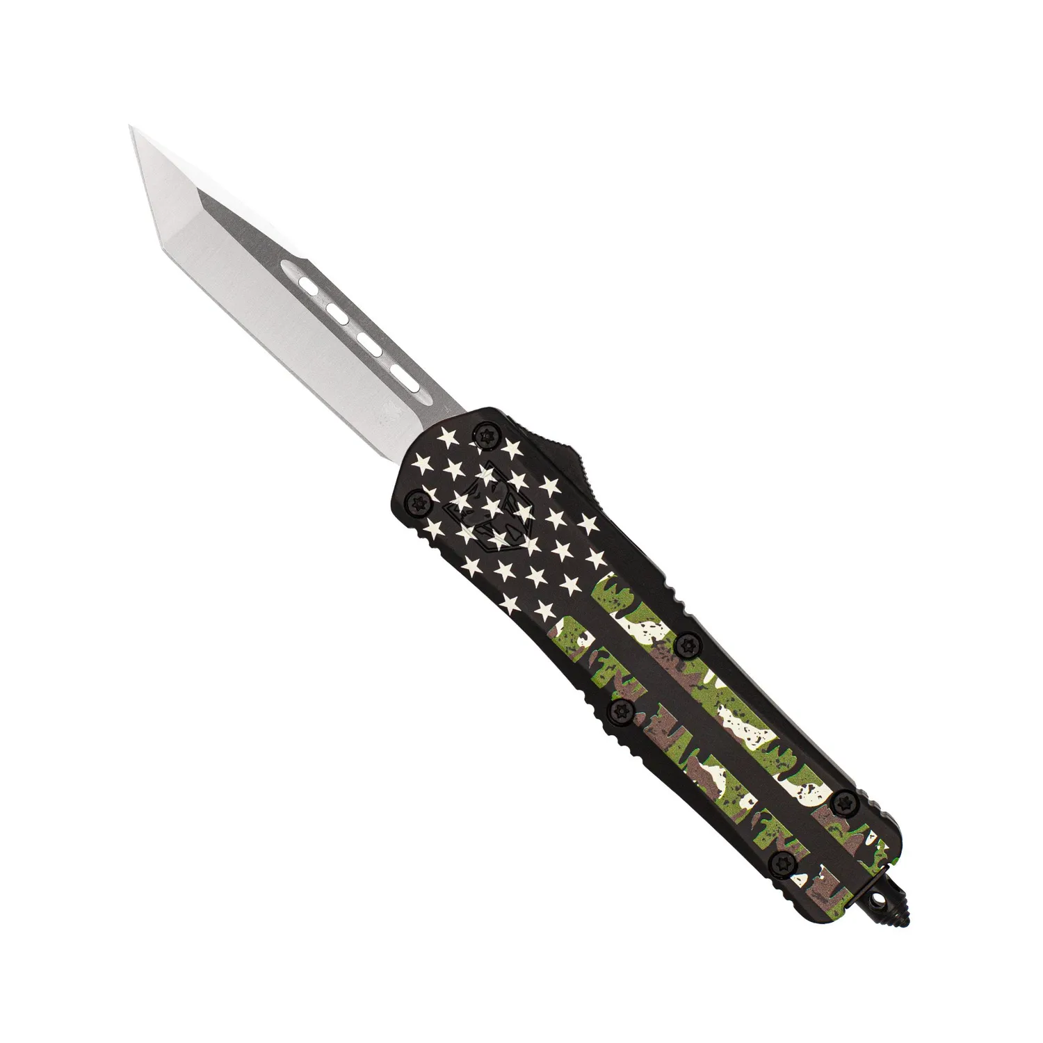 CobraTec FS-3 Medium OTF Messer American Camo Flag D2