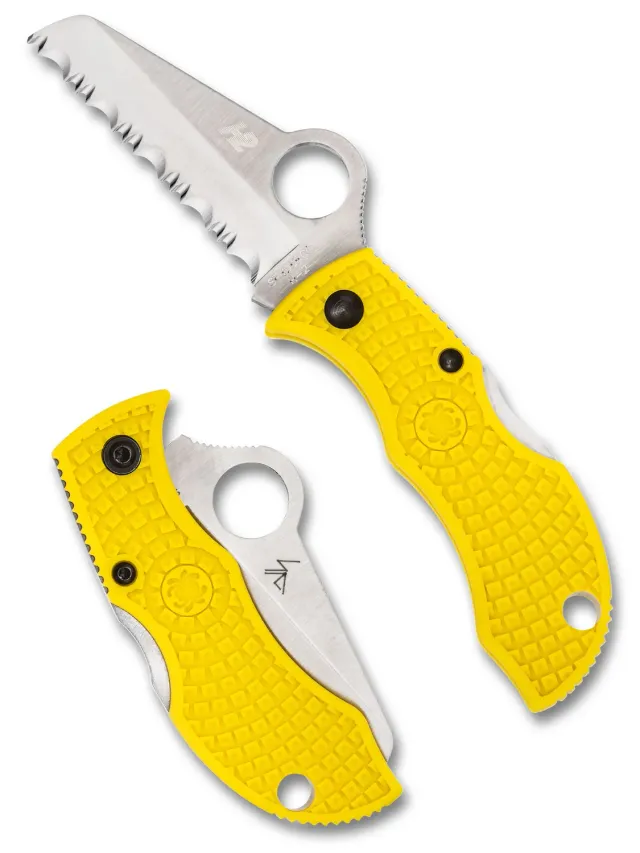 Spyderco Manbug Salt Taschenmesser H-1 gelb Serrata