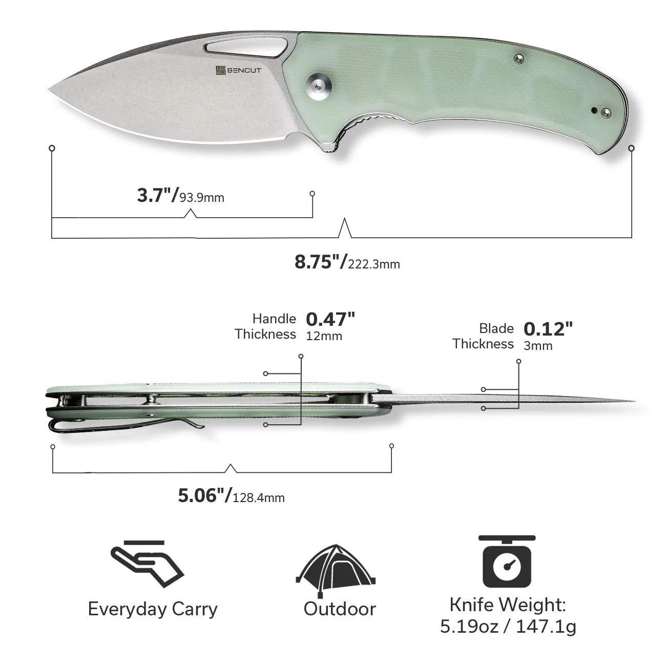 SENCUT Phantara S23014-2 Klappmesser G10 natur