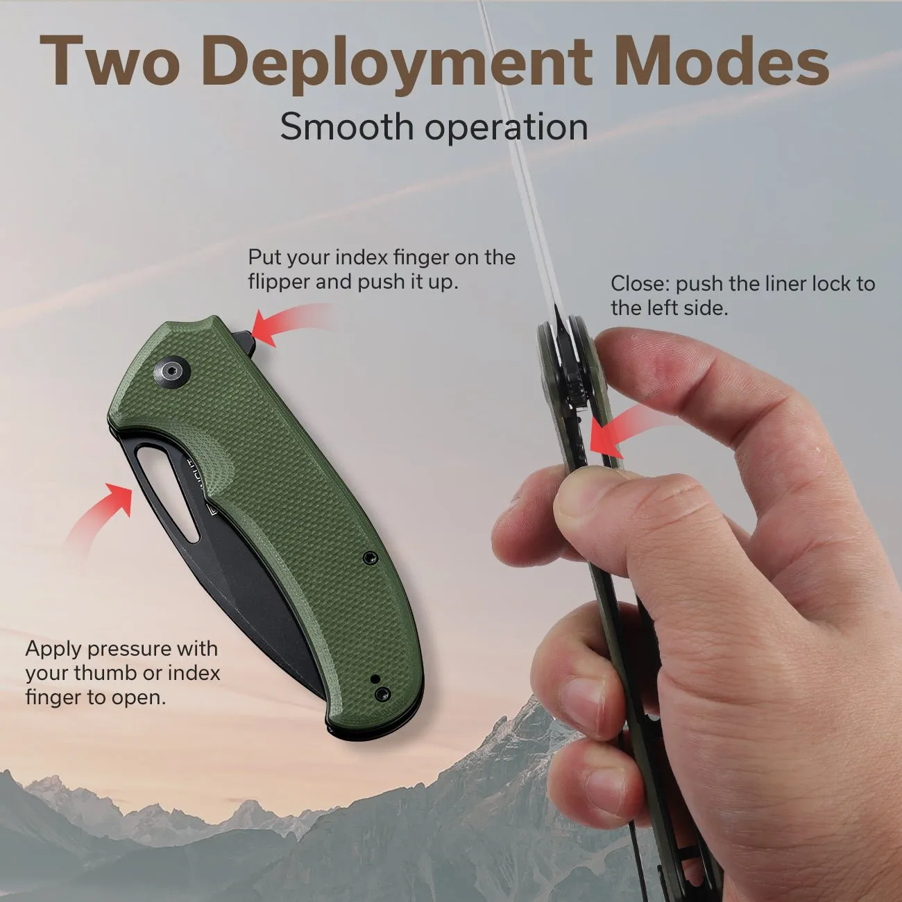SENCUT Phantara S23014-3 Klappmesser 9,4 cm OD Green
