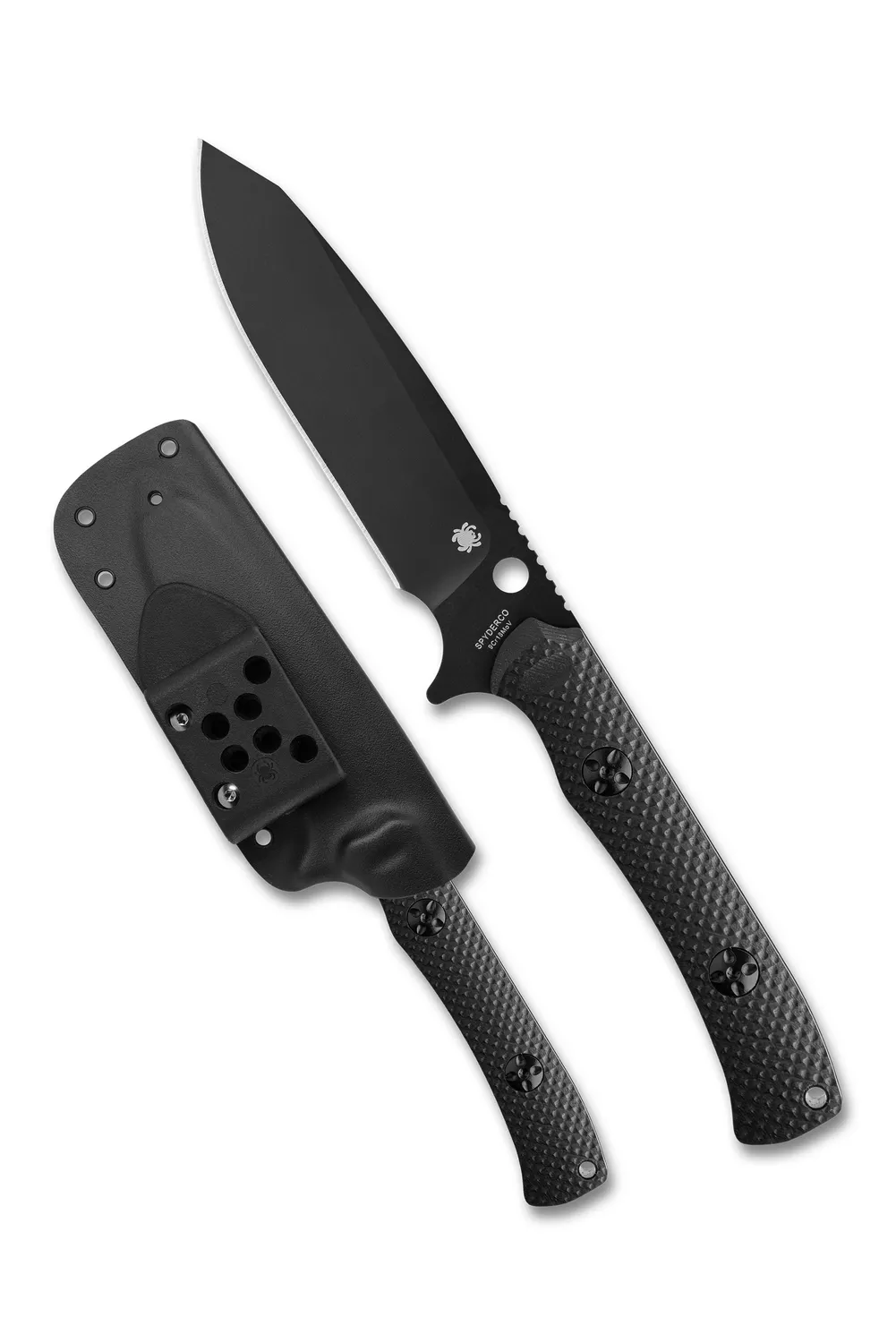 Spyderco Skoli Fixed Messer Black Oxide G-10