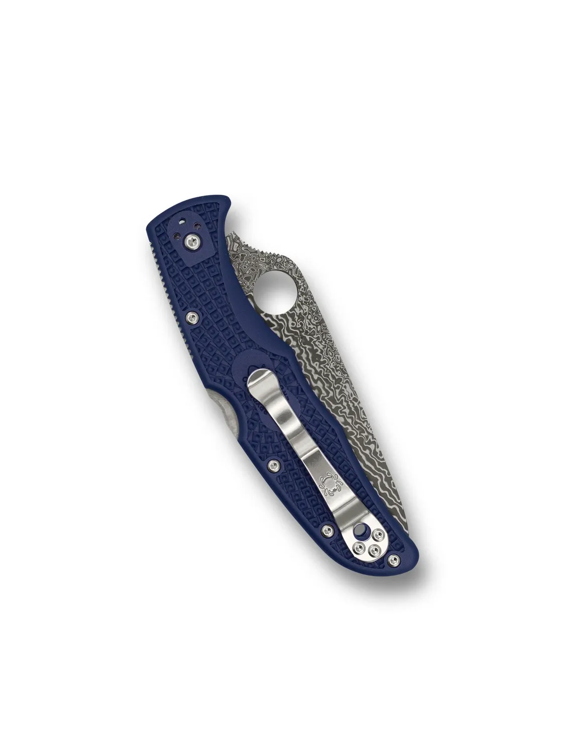 Spyderco Endura 4 Klappmesser Damast Blau FRN