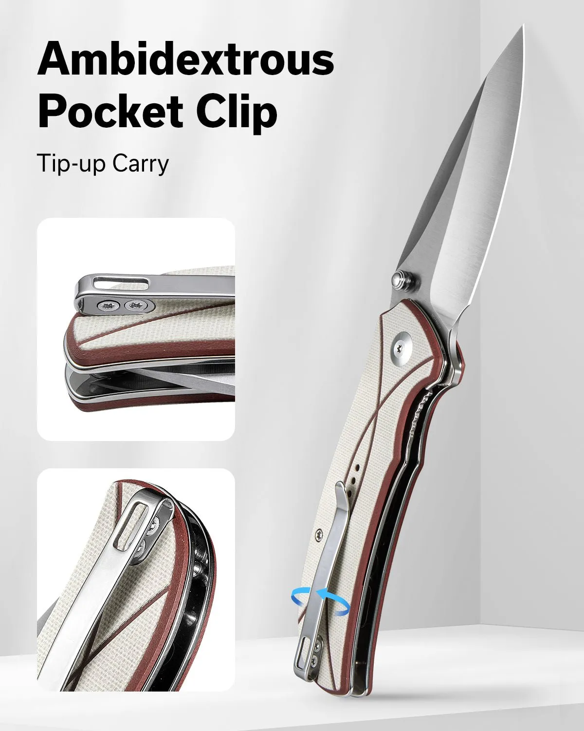 SENCUT Hyrax S23097-3 Taschenmesser Ivory-Rot 9Cr18MoV