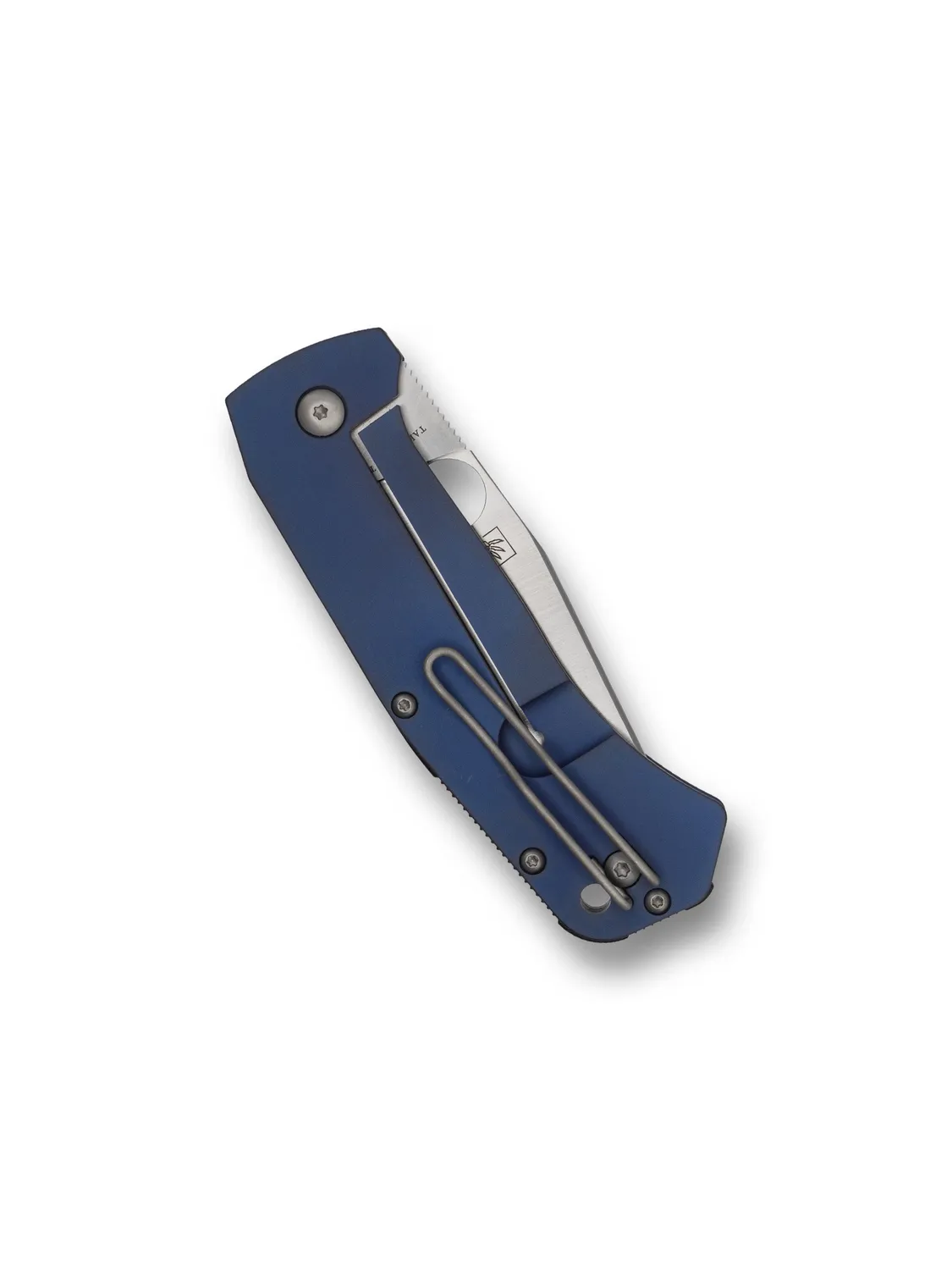 Spyderco Slysz Bowie Klappmesser Titan blau M390