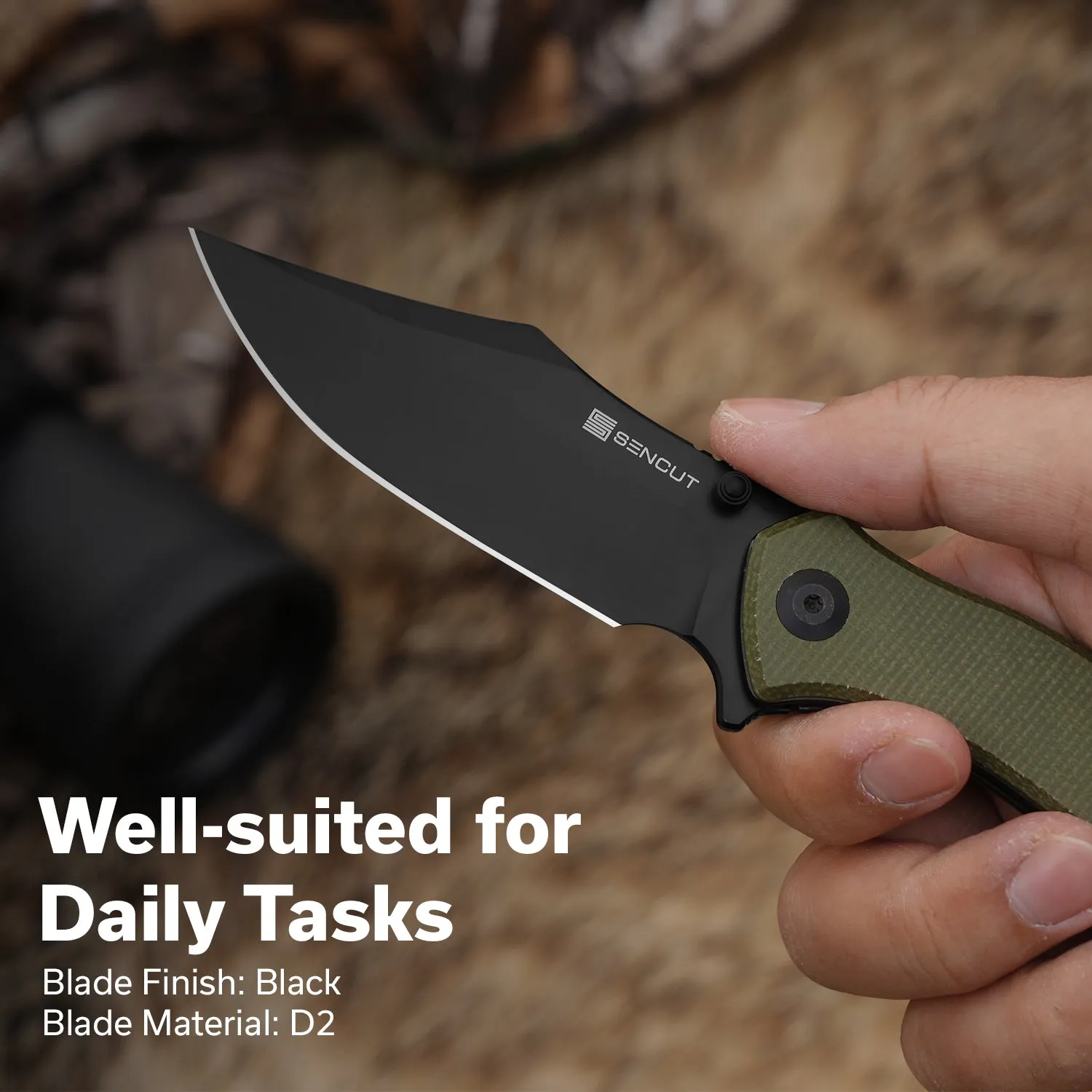 SENCUT Tauron S25060-3 Taschenmesser Olive D2