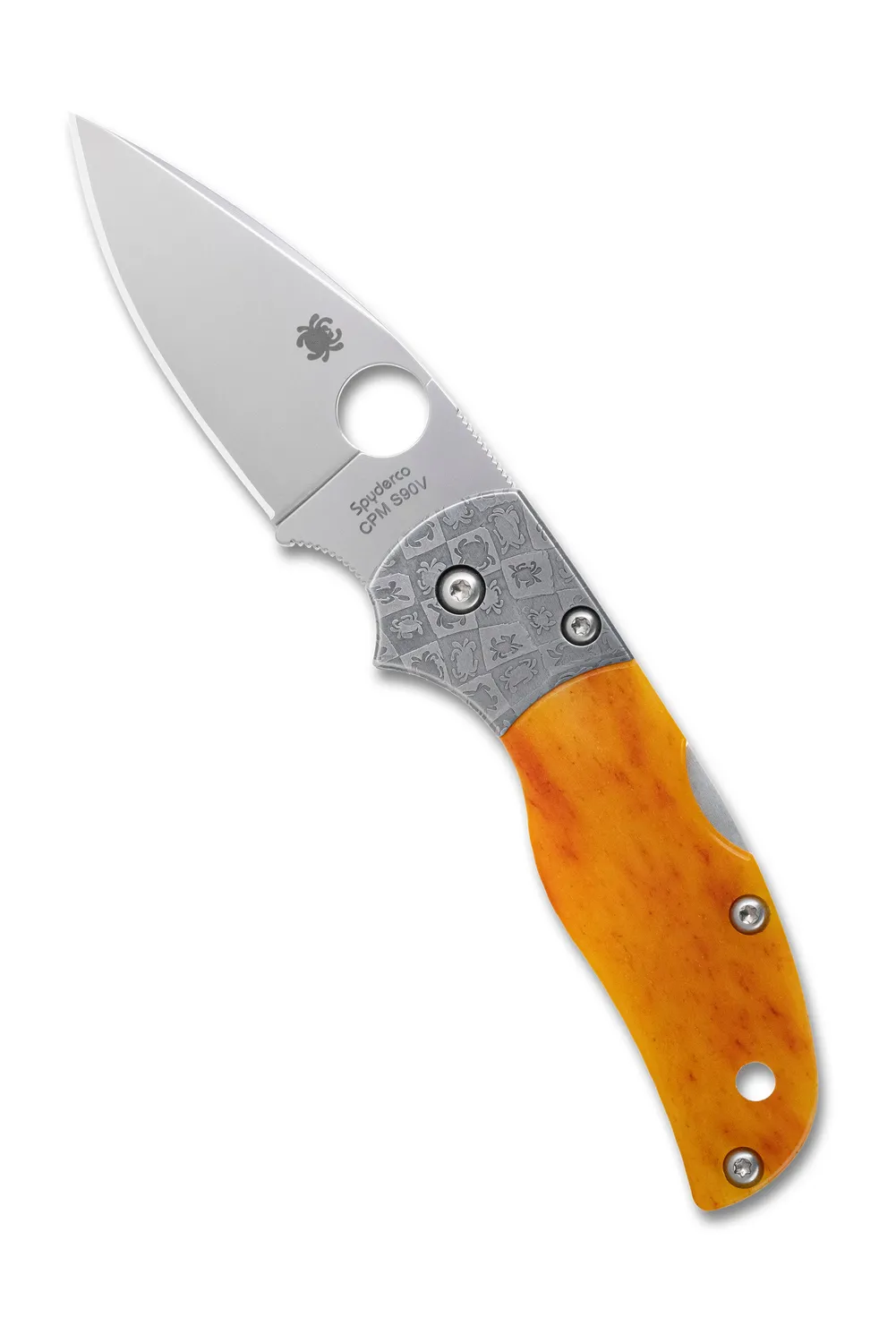Spyderco Native 5 Klappmesser Amber Bone CPM-S90V