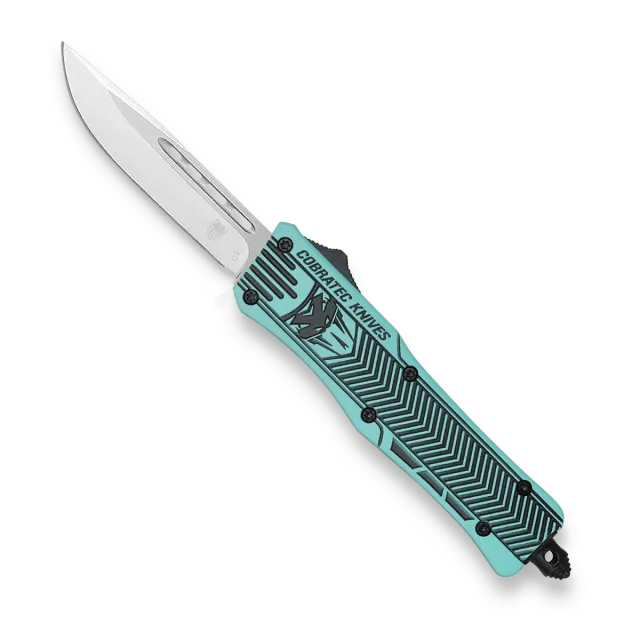 CobraTec Medium CTK-1 Mint Blue OTF-Messer D2 Cerakote