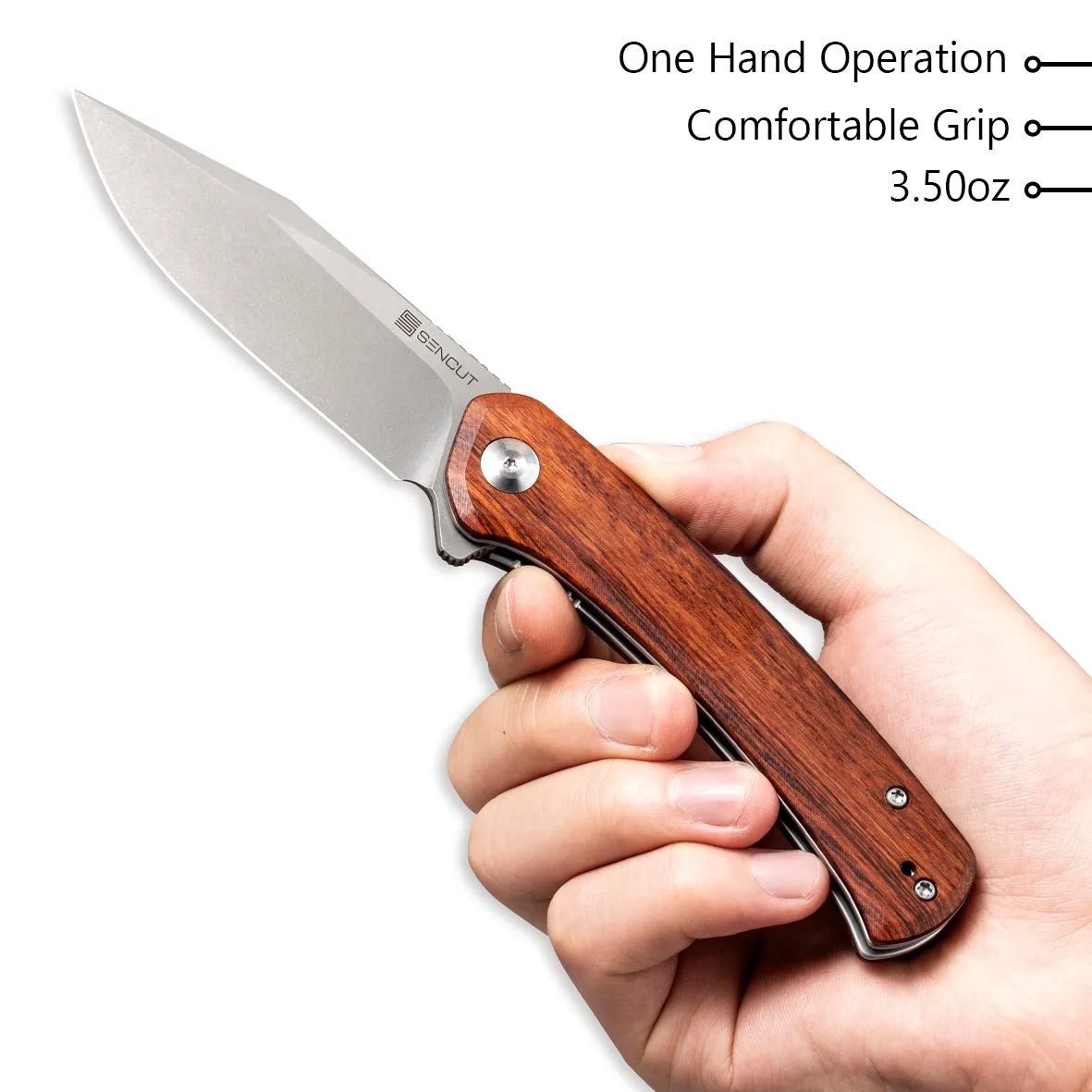 SENCUT Snap SA05D Taschenmesser Holz Cuibourtia Clip Point