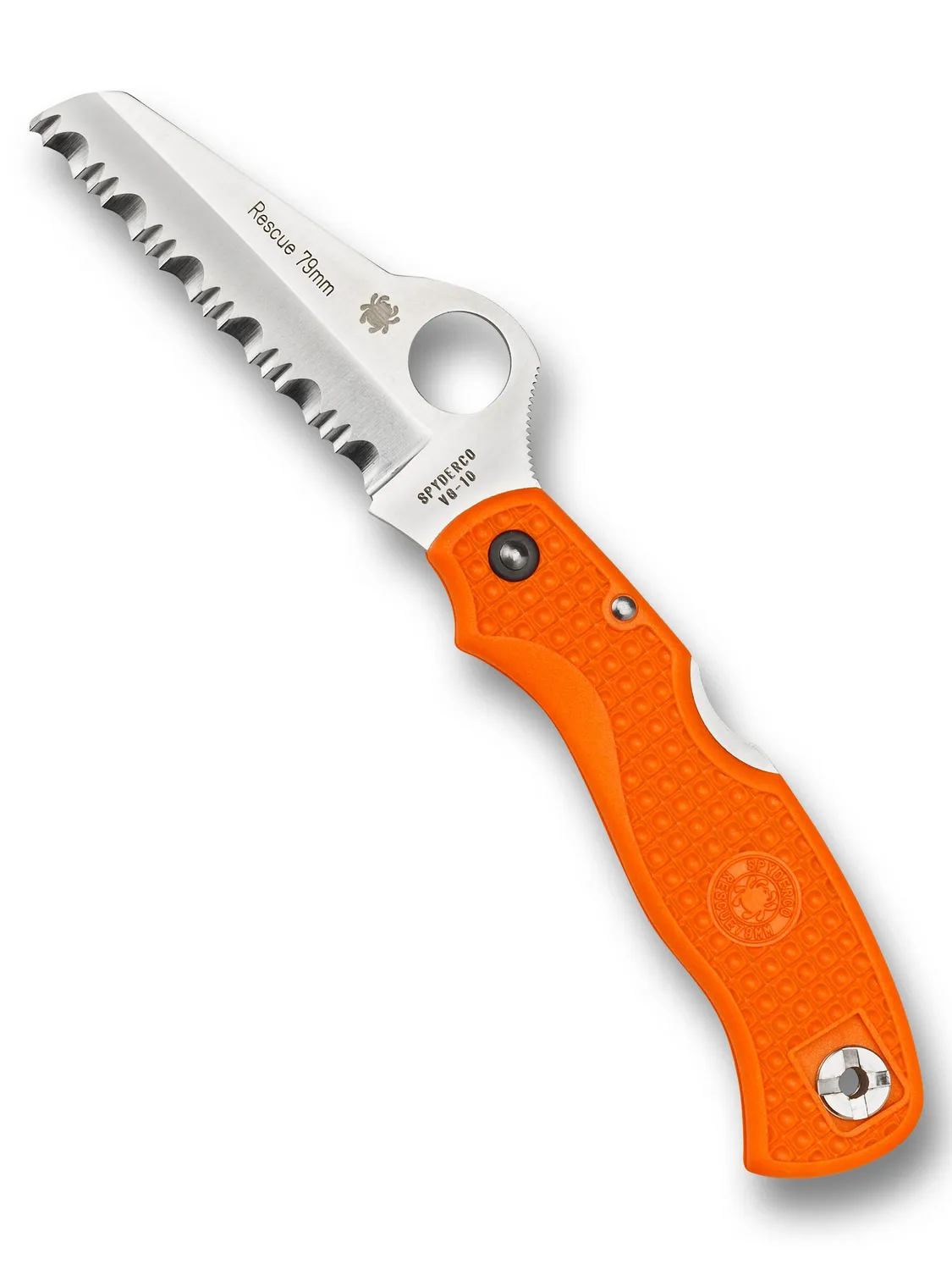Spyderco Rescue 79mm Rettungsmesser orange VG-10