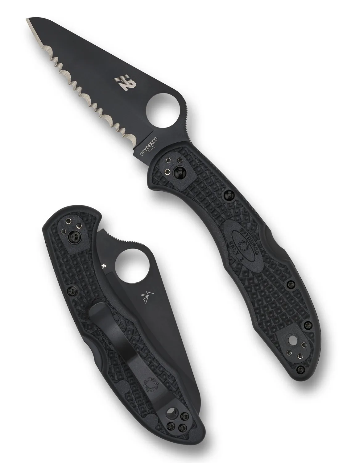 Spyderco Salt 2 Taschenmesser H-2 schwarz glatt