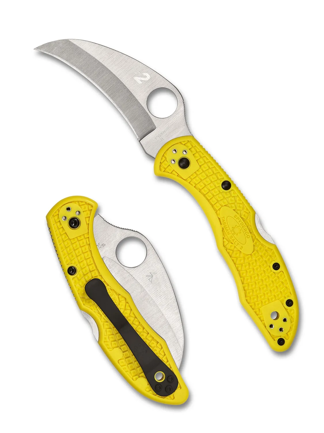 Spyderco Tasman Salt 2 Hawkbill-Taschenmesser H-2 Gelb