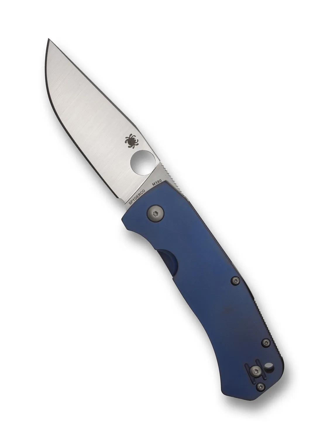 Spyderco Slysz Bowie Klappmesser Titan blau M390