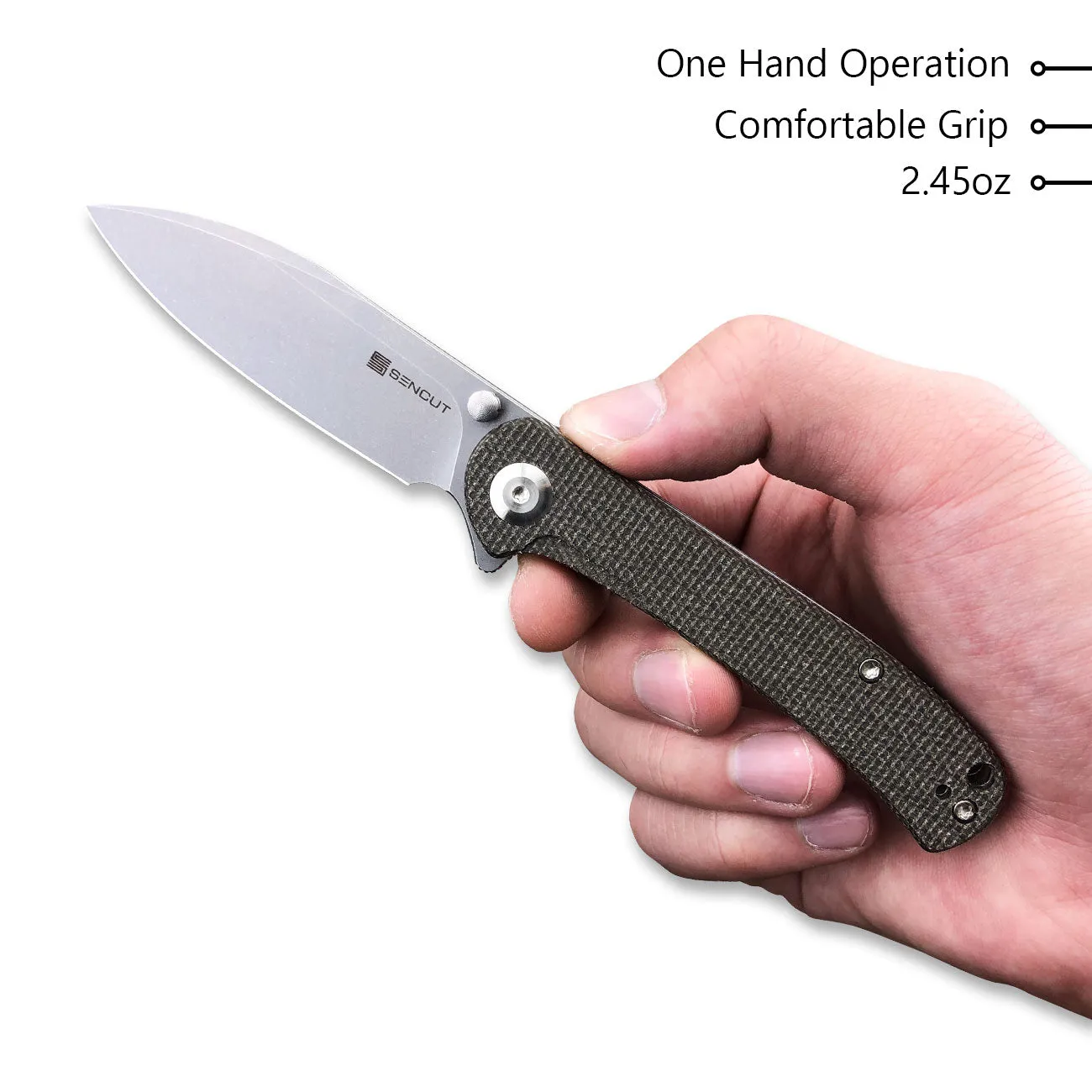 SENCUT Scepter SA03F EDC-Messer Micarta 9Cr18MoV