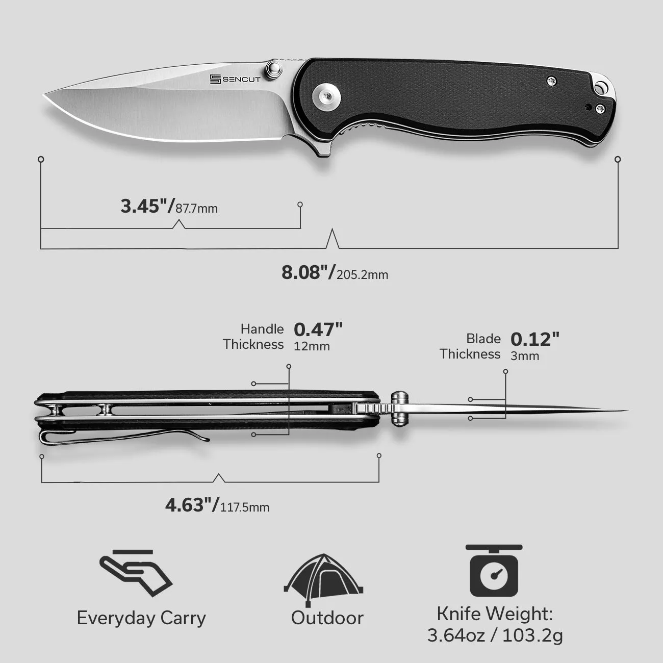 SENCUT Errant S23054B-3 Taschenmesser Micarta 9Cr18MoV