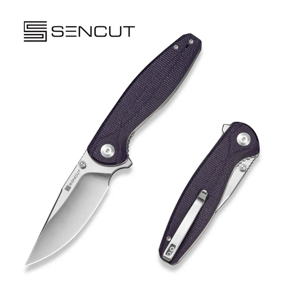 SENCUT Vyrce S25104-3 Taschenmesser Micarta lila D2